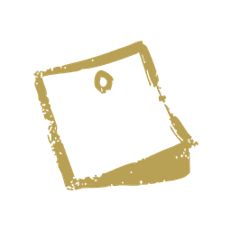 Icône représentant un bloc de post-it symbolisant la catégorie print. Dessiné à l’encre de Chine selon la charte graphique.