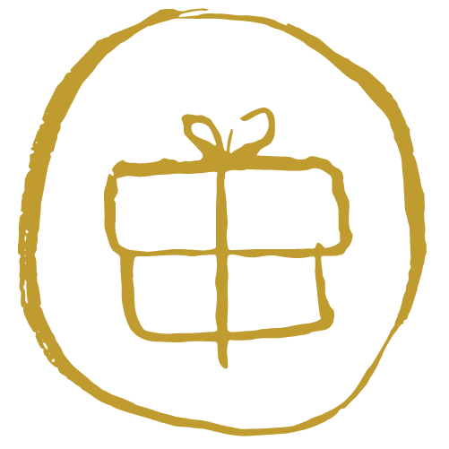 Icône à l'encre de Chine d'un cadeau